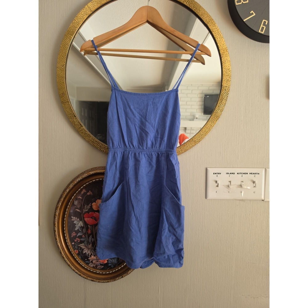 Urban Renewal blue Dress x cross back with large front pockets womens xs